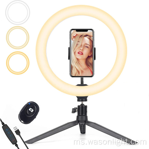 Hot 10 inci Dimmable Remote Control Selfie Cincin Cincin Fotografi Dengan Tripod Stand untuk Tiktok Makeup dan Live Stream